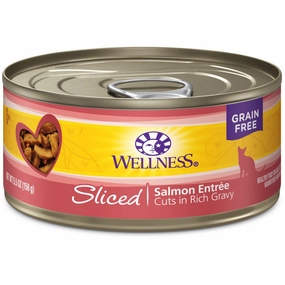 Wellness Complete Health Sliced Salmon Entree Grain-Free Canned Cat Food 156g cat snacks catnip treats healthy cat food cat reward treats low calorie cat food