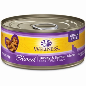 Wellness Complete Health Sliced Turkey & Salmon Dinner Grain-Free Canned Cat Food 156g cat snacks catnip treats healthy cat food cat reward treats low calorie cat food