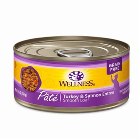 Wellness Complete Health Turkey & Salmon Pate Grain-Free Canned Cat Food 156g cat snacks catnip treats healthy cat food cat reward treats low calorie cat food