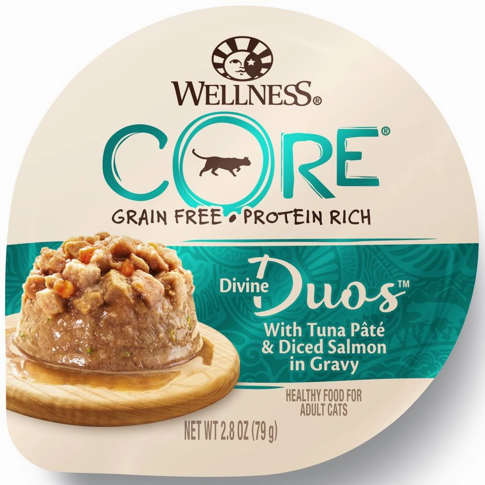 Wellness CORE Divine Duos Tuna Pate & Diced Salmon In Gravy Wet Cat Food 2.8oz