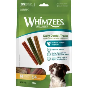 Whimzees Stix Medium Grain-Free Dental Dog Treats 14pc dog supplies dog food toys accessories dog bed