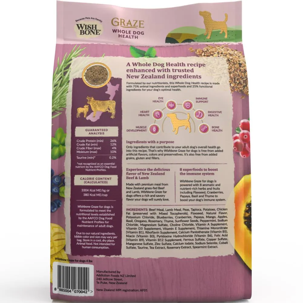 Wishbone Graze Grass-Fed Beef & Lamb Meal Grain-Free Adult Dry Dog Food