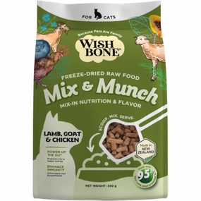 Wishbone Mix & Munch Lamb, Goat & Chicken Grain-Free Freeze-Dried Raw Food Cat Food Topper 350g premium cat food dental cat treats cat chicken treats tuna cat food cat fish treats