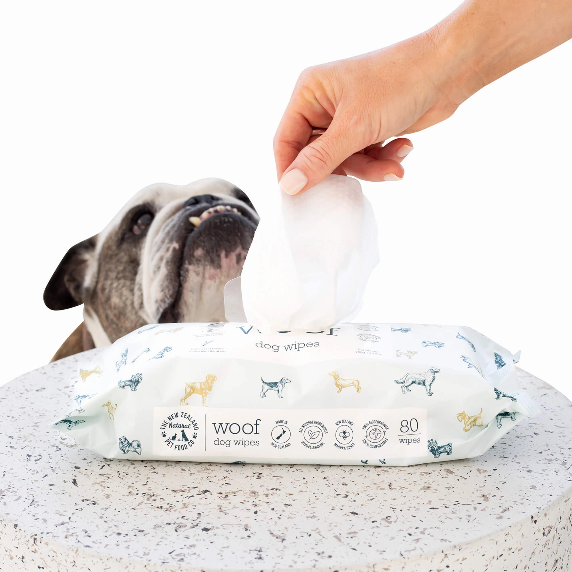 Woof Dog Wipes, Manuka Honey