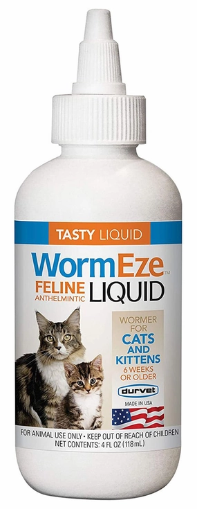 WormEze Feline Liquid, 4 oz cat grooming cat shampoo cat conditioner cat comb cat grooming glove